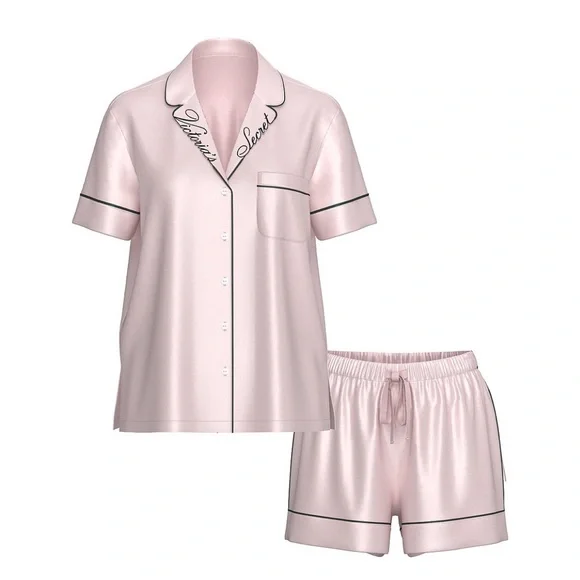 Victoria's Secret Embroidery Signature Satin Short Pajama Set